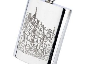 6oz Shooter & Pheasant Pewter Flask by Bisley