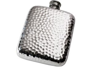 6oz Hammered Pewter Flask by Bisley