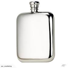 6oz Kidney Pewter Flask in Presentation Box by Bisley